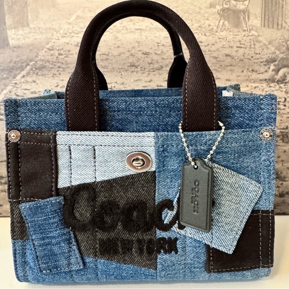 NWT Coach Cargo Tote Bag 20 with Denim Patchwork CAO32 - Picture 1 of 12